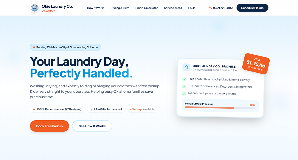 Okie Laundry Website Redesign